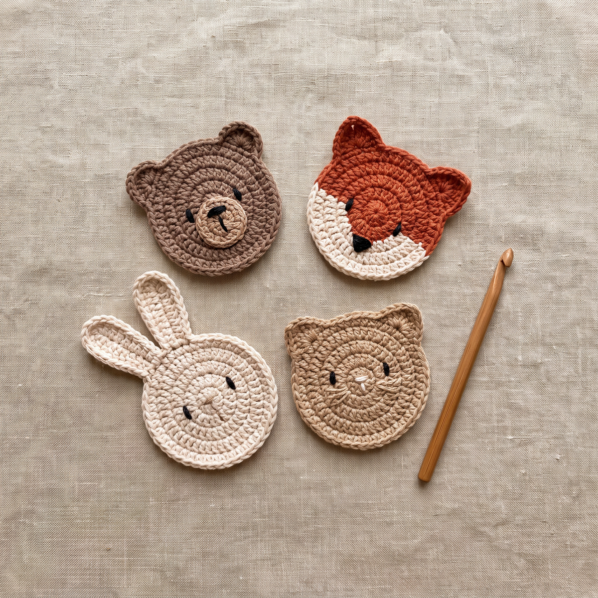 Animal Coaster Set flat-lay